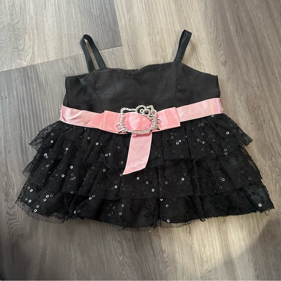 Build A Bear Sanrio Hello Kitty Dress Black Sequins Sparkle Pink Bow Anniversary - Picture 1 of 9